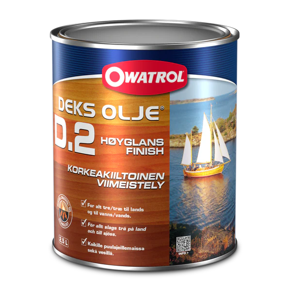 Träolja Owatrol Deks D2 Högblank, 2,5 liter