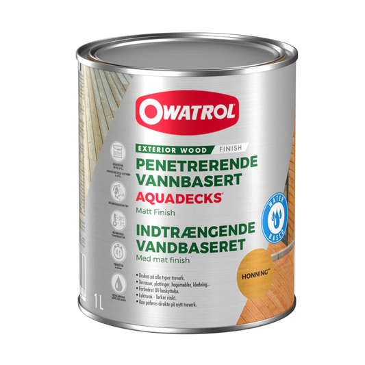 Träolja Owatrol Aquadecks Honung, 1 liter