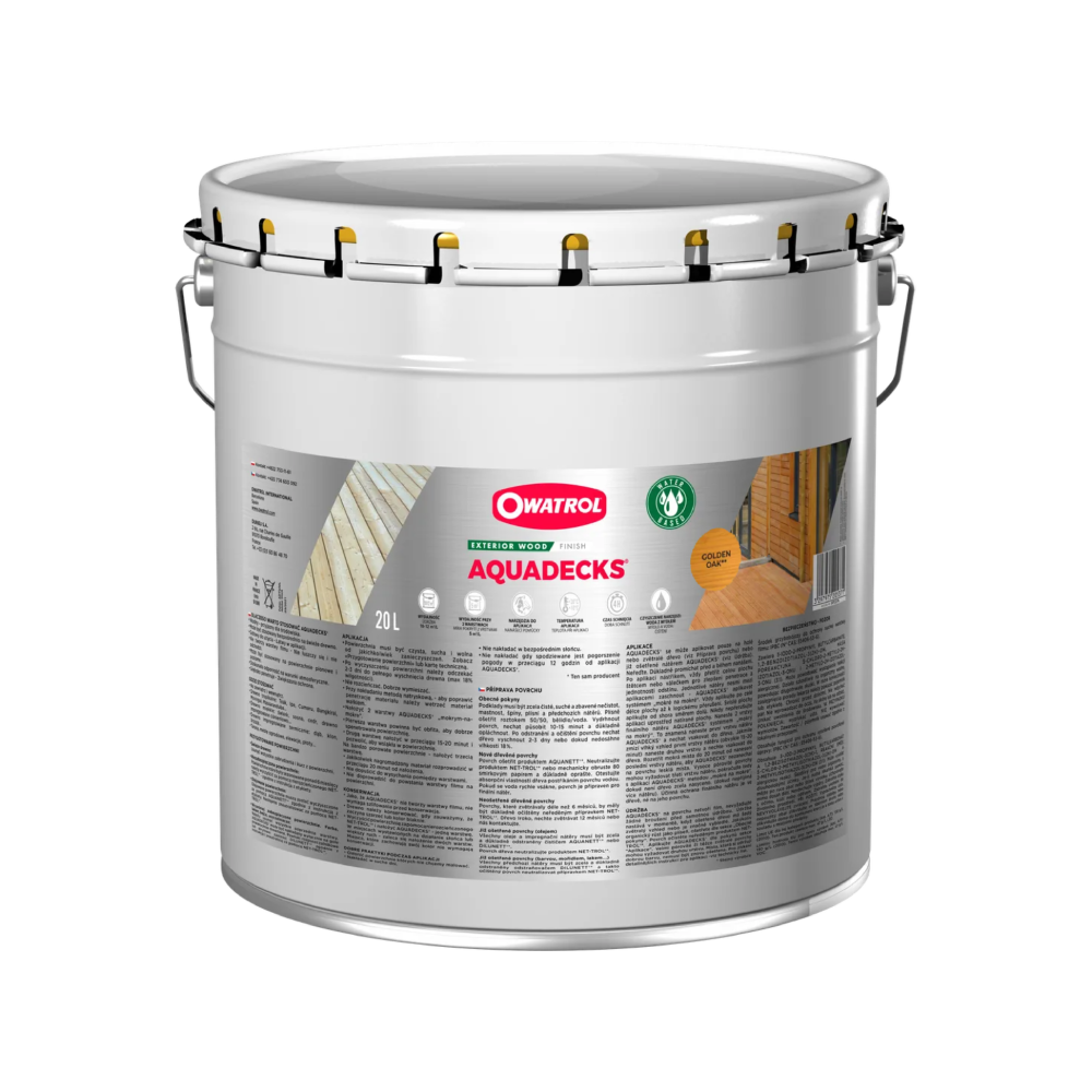 Owatrol Aquadecks Träolja Gyllene ek, 20 liter