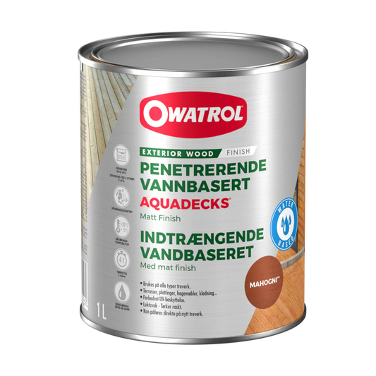 Träolja Owatrol Aquadecks Mahogny, 1 liter