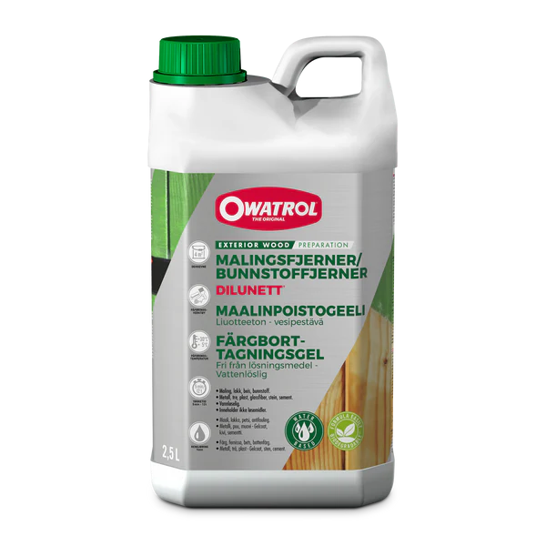 Färgborttagning Owatrol Dilunett Lösningsmedelsfri färgborttagning, 2,5 liter