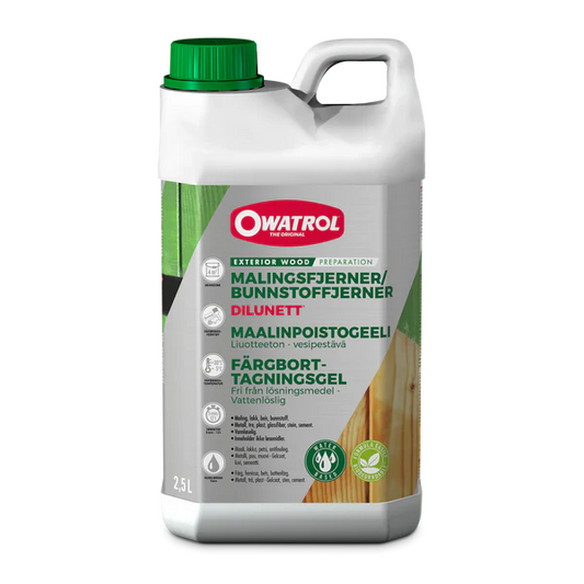 Färgborttagning Owatrol Dilunett Lösningsmedelsfri färgborttagning, 2,5 liter