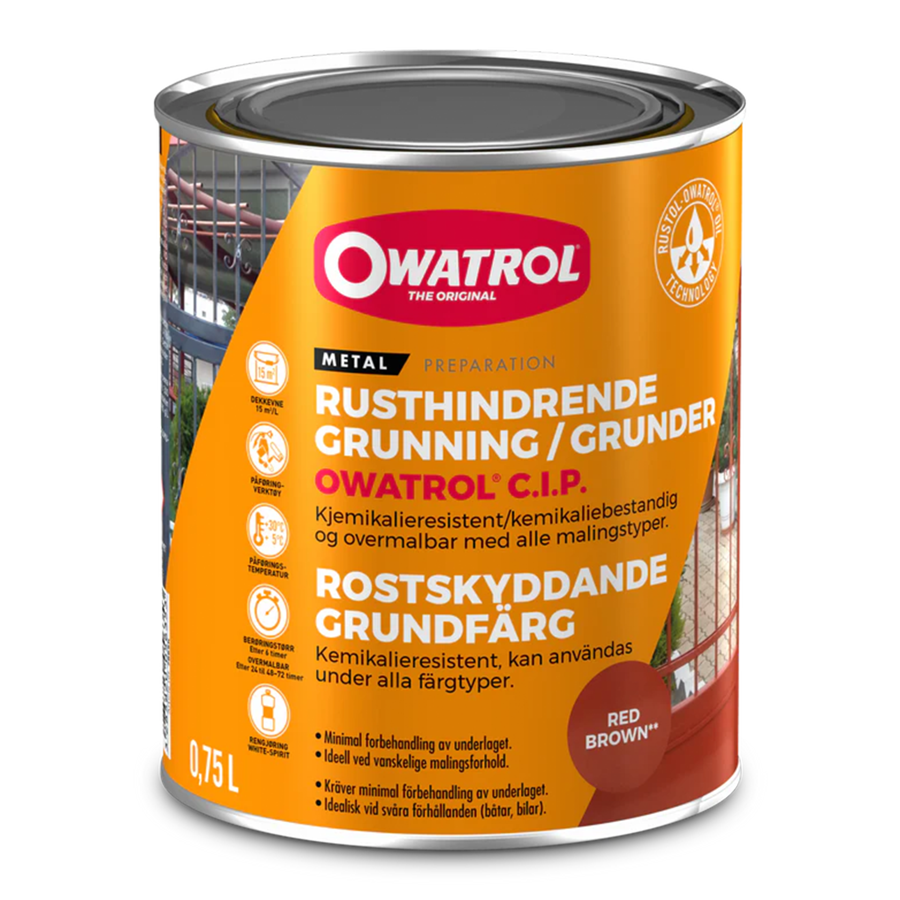 Rostförebyggande primer Owatrol C.I.P, 0,75 liter