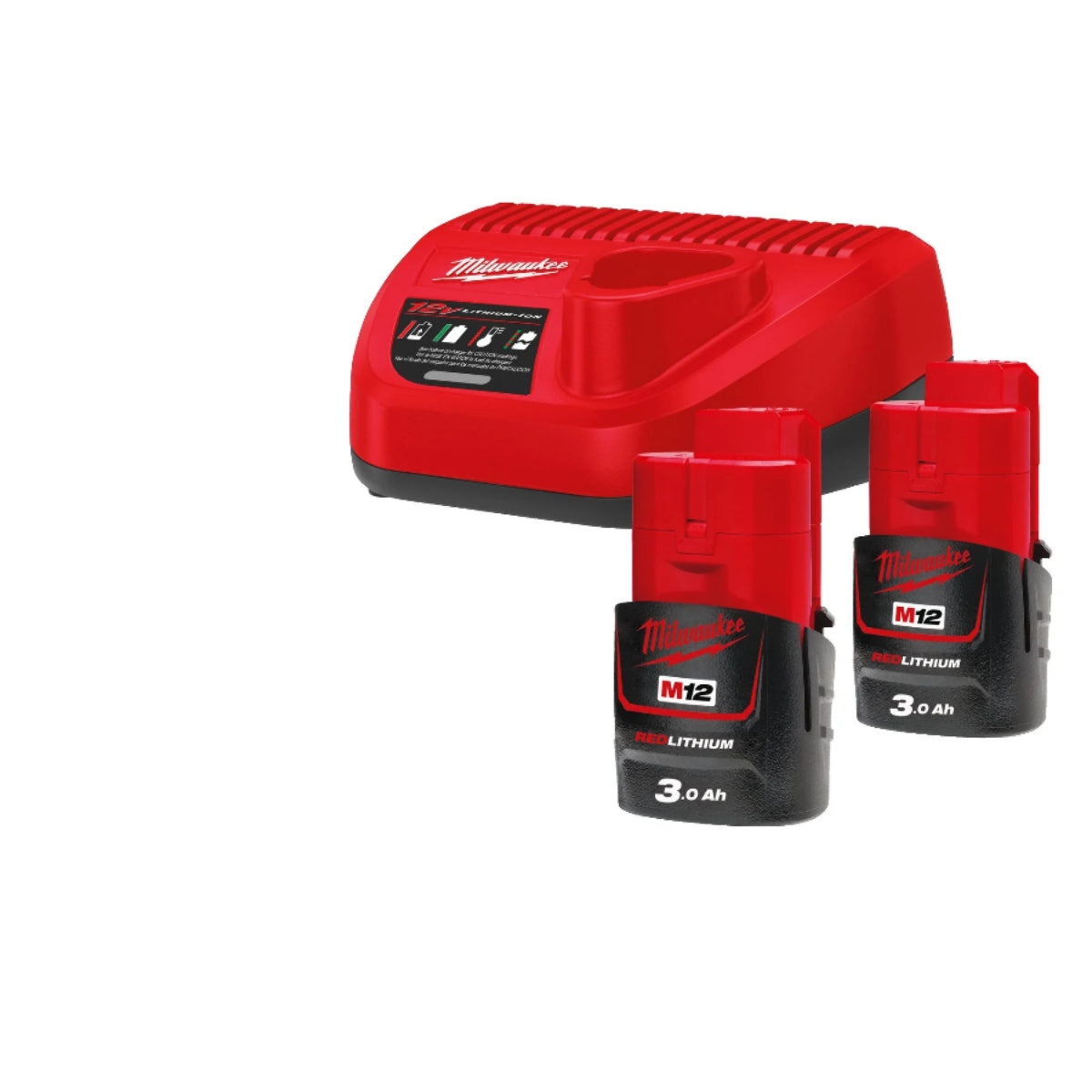 Milw Batterikit M12 laddare + 2x3Ah NRG-302