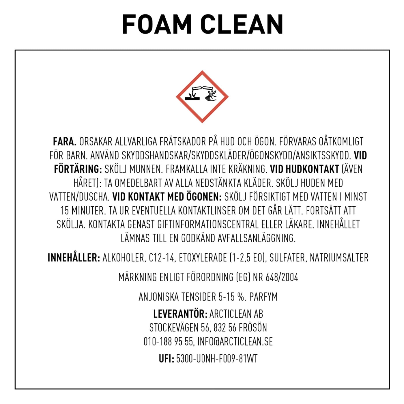 Avfettning Arcticlean Foam Clean Tfr, 1 liter