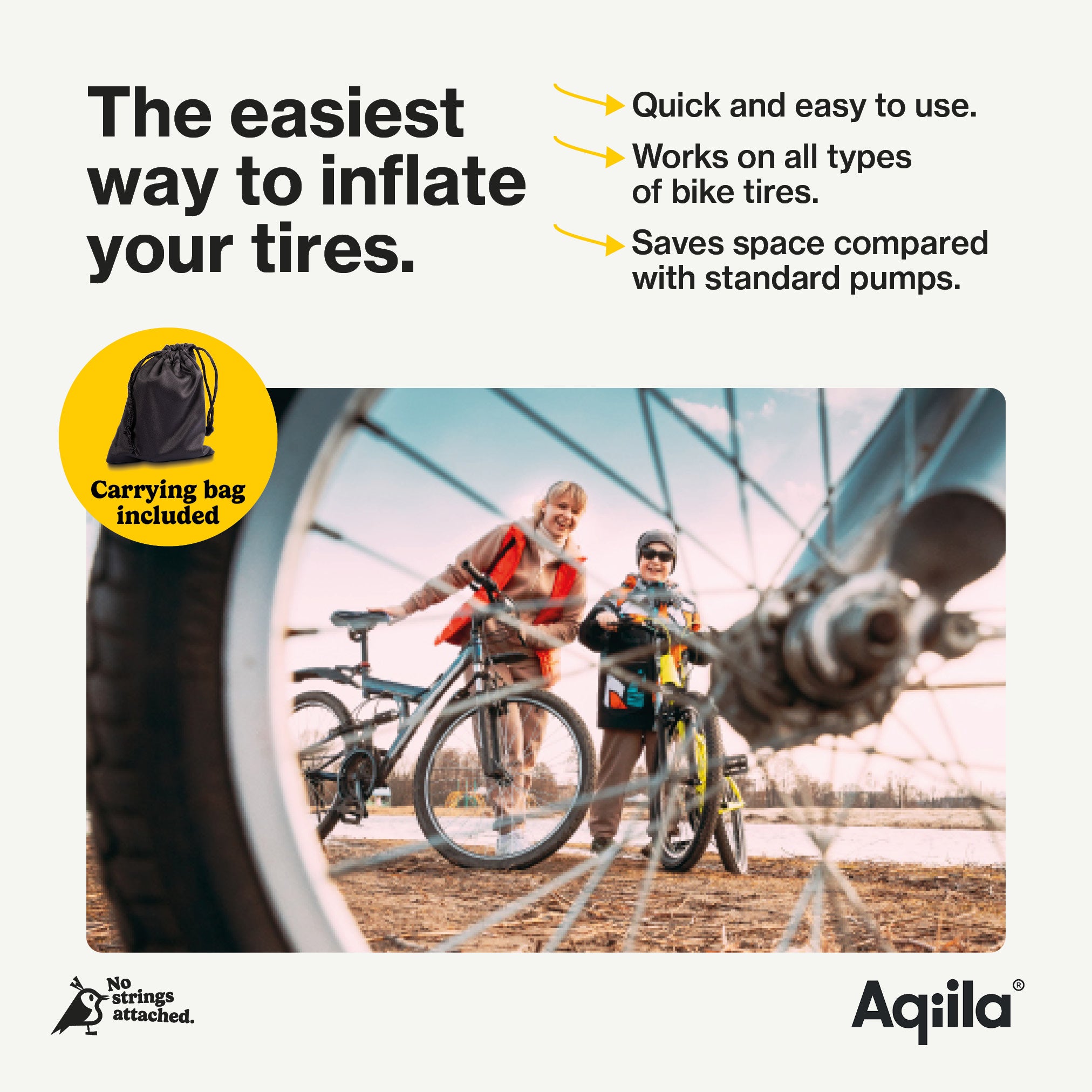 Aqiila Airbird P1 laddningsbar cykelpump svart