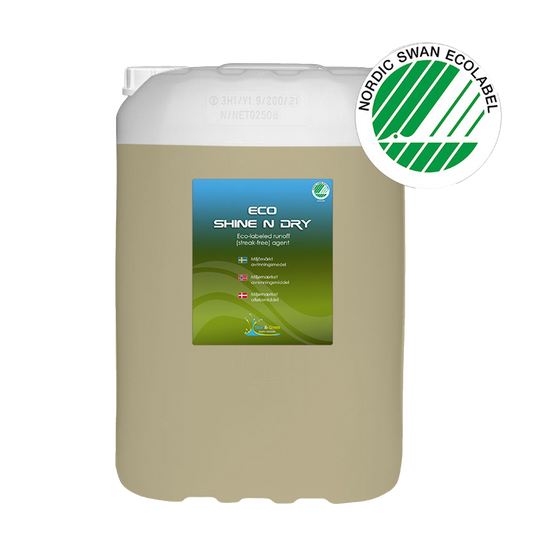 Avrinningsmedel & torkmedel Blue & Green ECO Shine 'n Dry, 25 liter