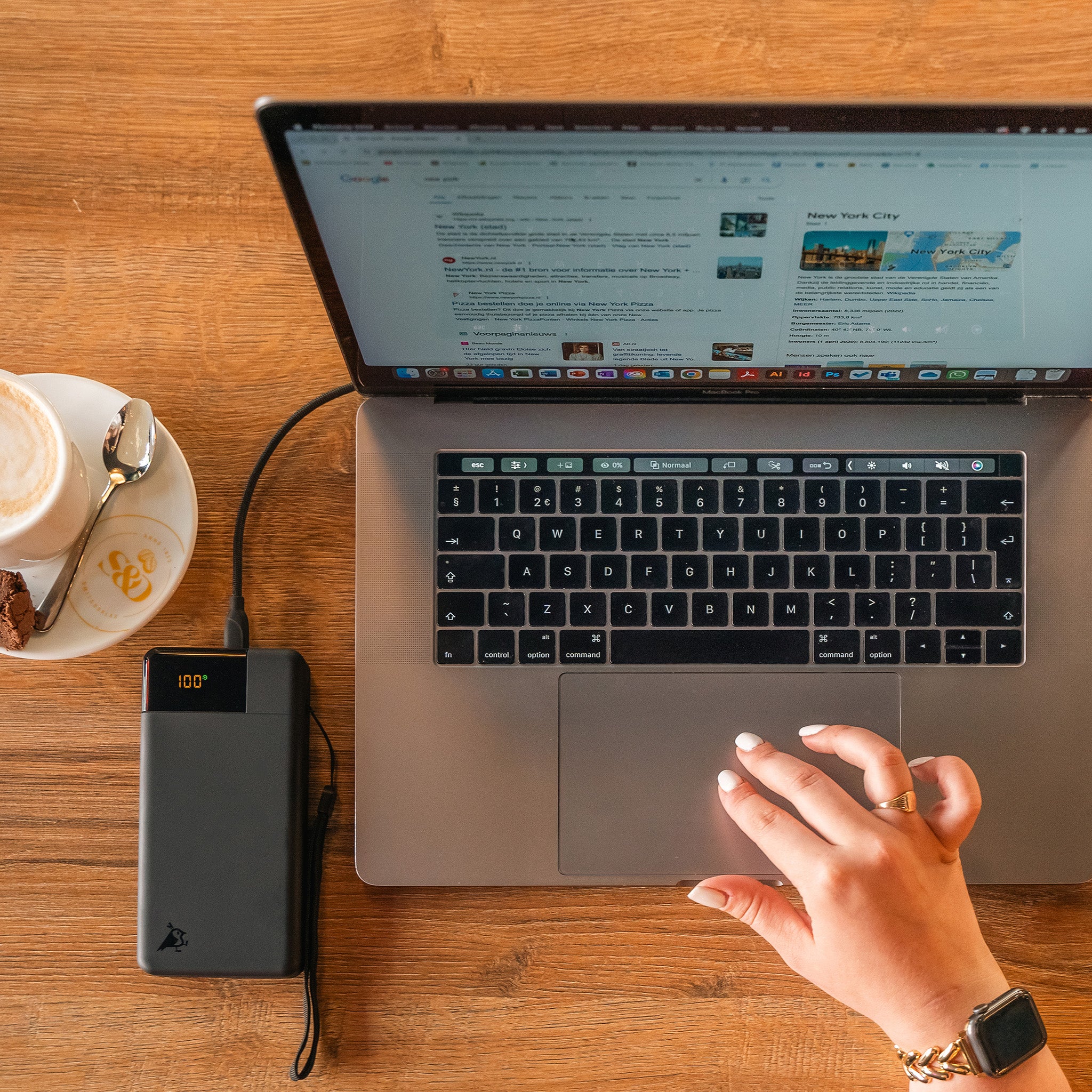 Aqiila Powerbird B20+B powerbank 20 000 mAh 65W svart