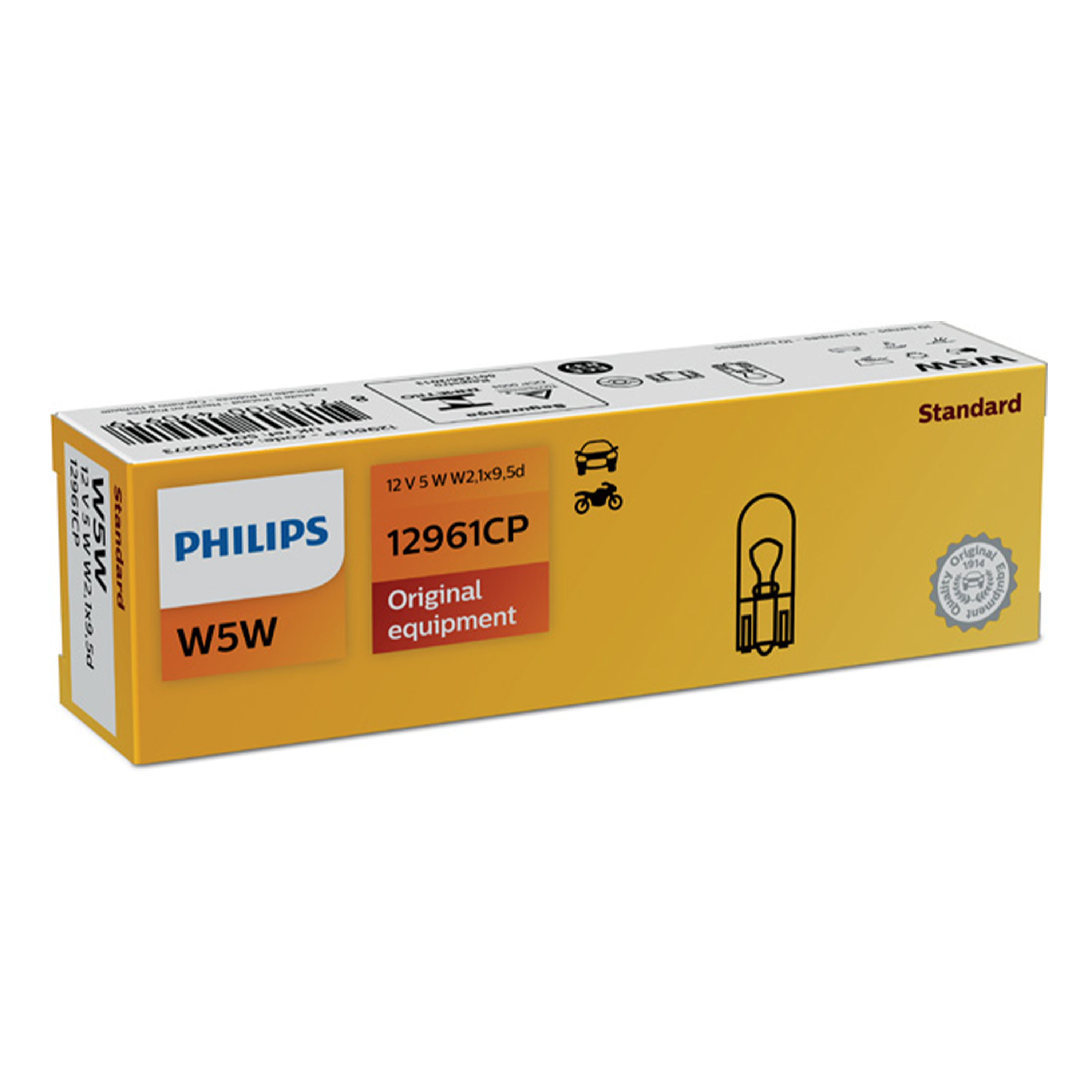 Blinkerslampa Philips W5W, 12V 5W W2,1x9,5d