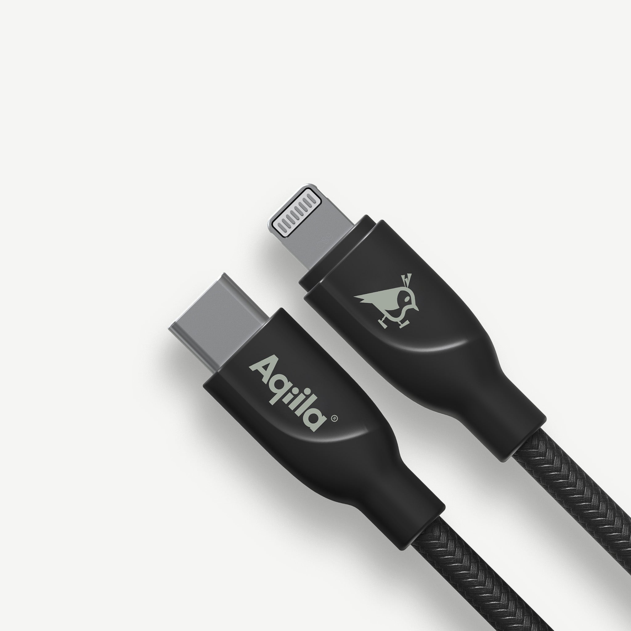 Aqiila Cablebird CB21 kabel USB C till Lightning 30W flätad 1m svart