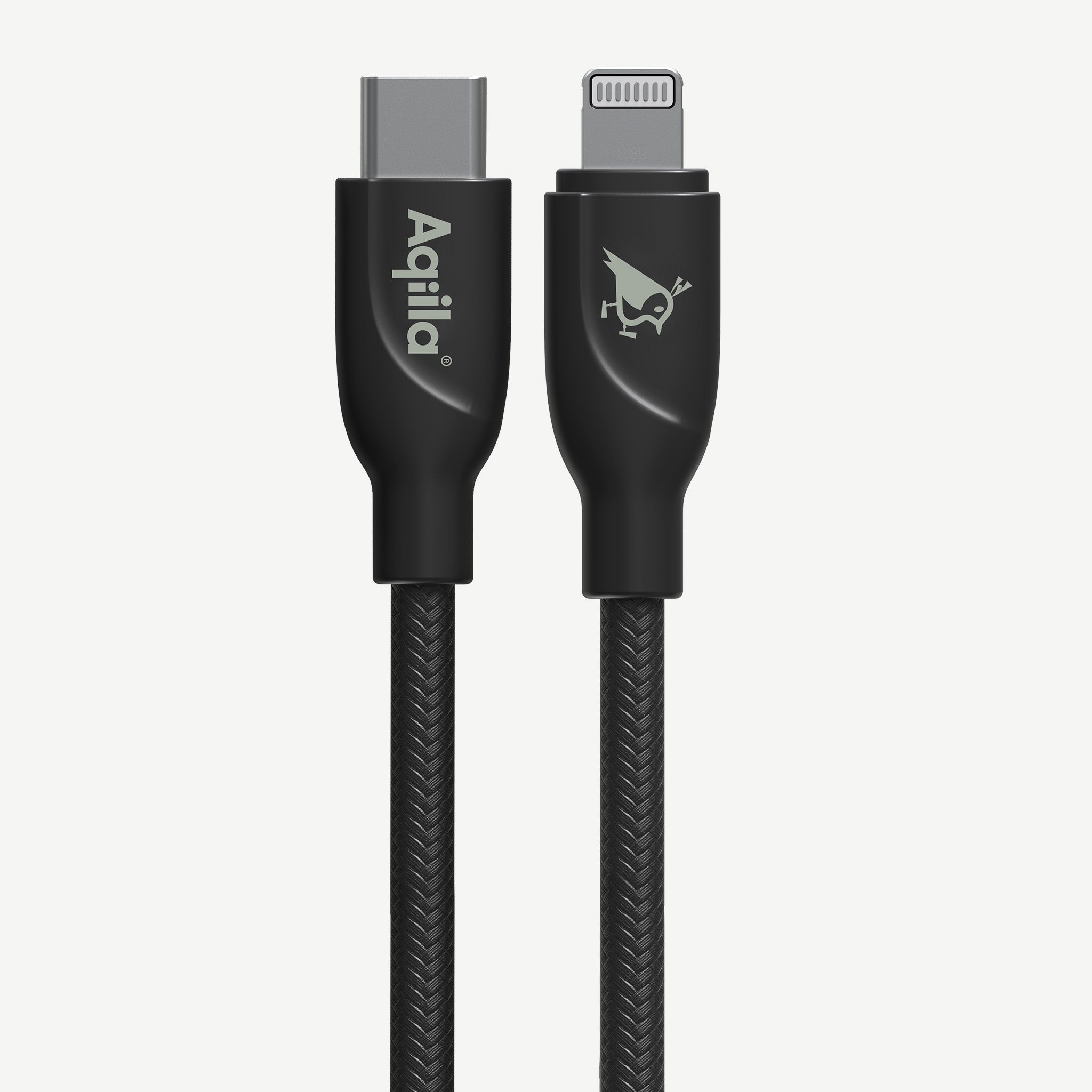 Aqiila Cablebird CB21 kabel USB C till Lightning 30W flätad 1m svart