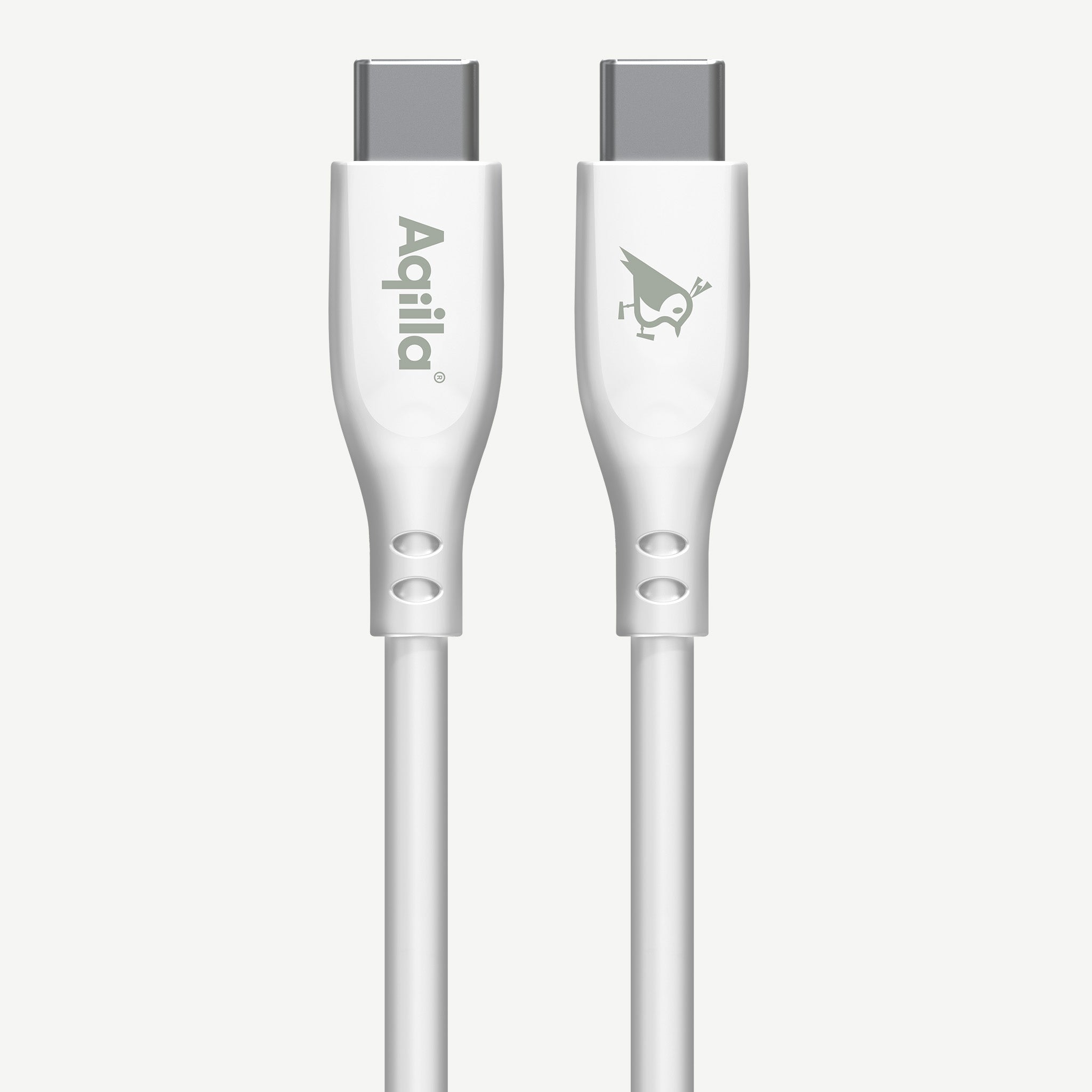 Aqiila Cablebird CS12 kabel USB-C till USB-C 60W 2 m silikon vit