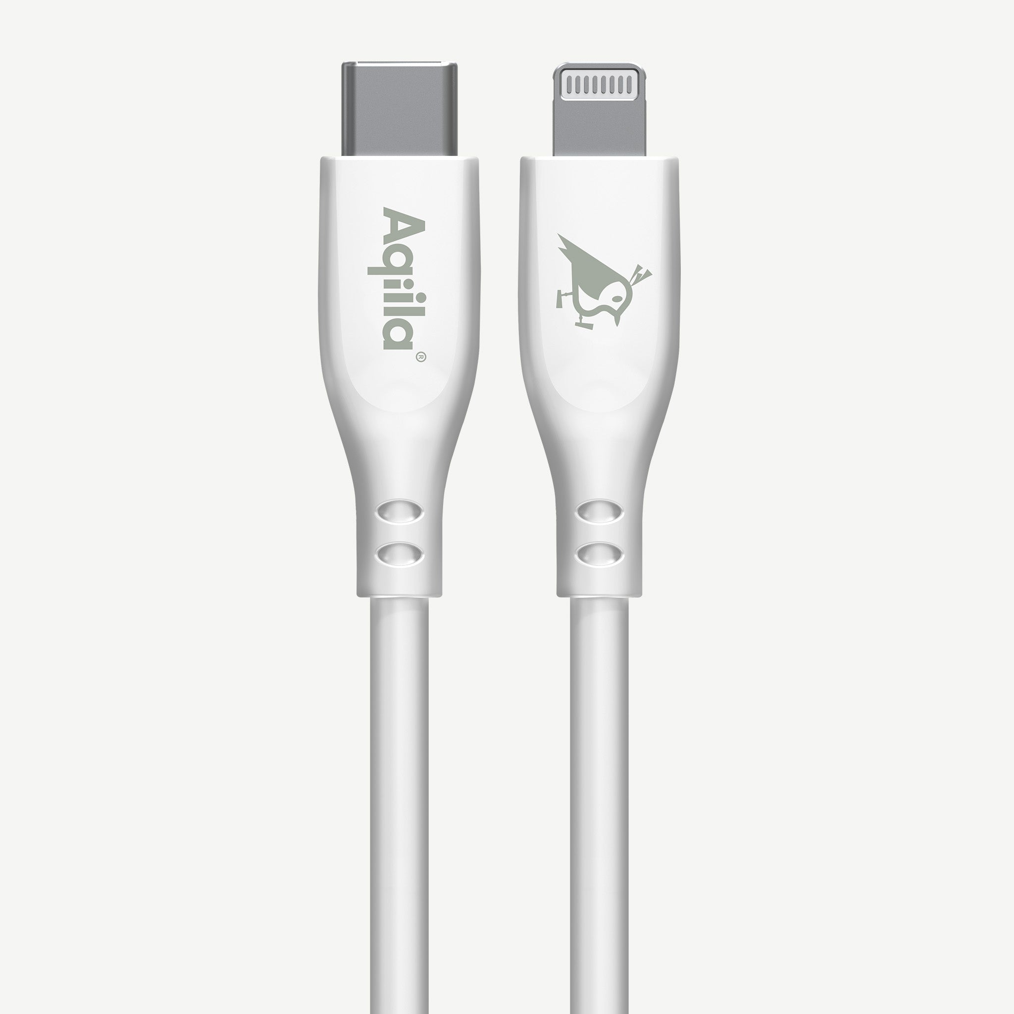 Aqiila Cablebird CS21 kabel USB C till Lightning 30W silikon 1m vit
