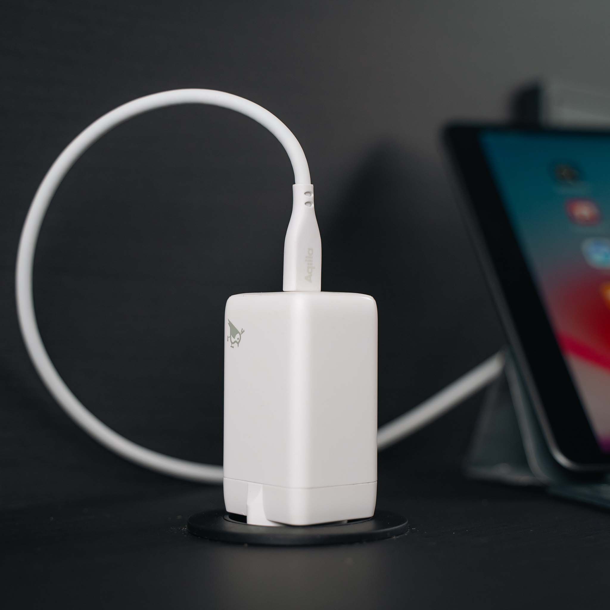 Aqiila Cablebird CS11 kabel USB-C till USB-C 60W 1 m silikon vit
