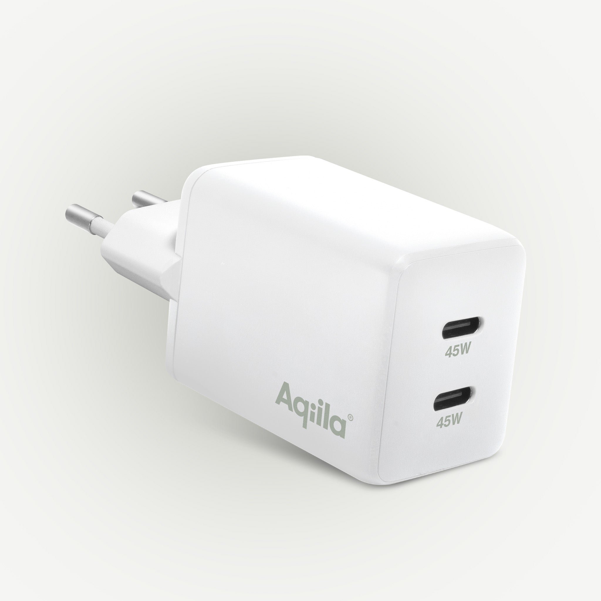 Aqiila ChargebirdW2 GaN-väggladdare 45W vit