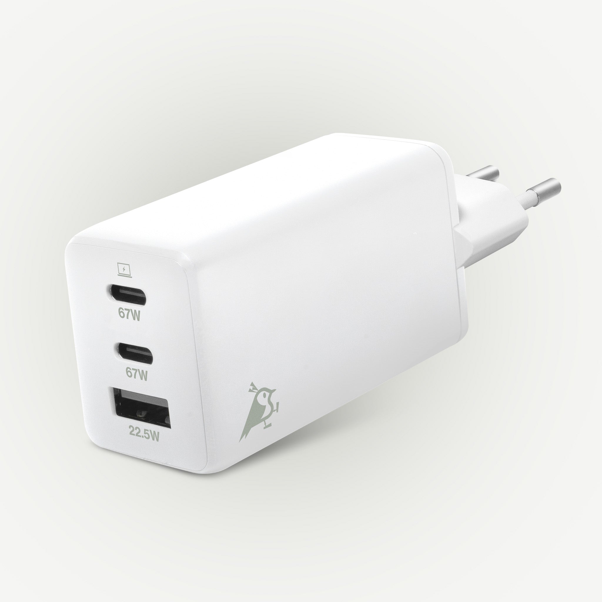 Aqiila ChargebirdW3 GaN-väggladdare 65W vit