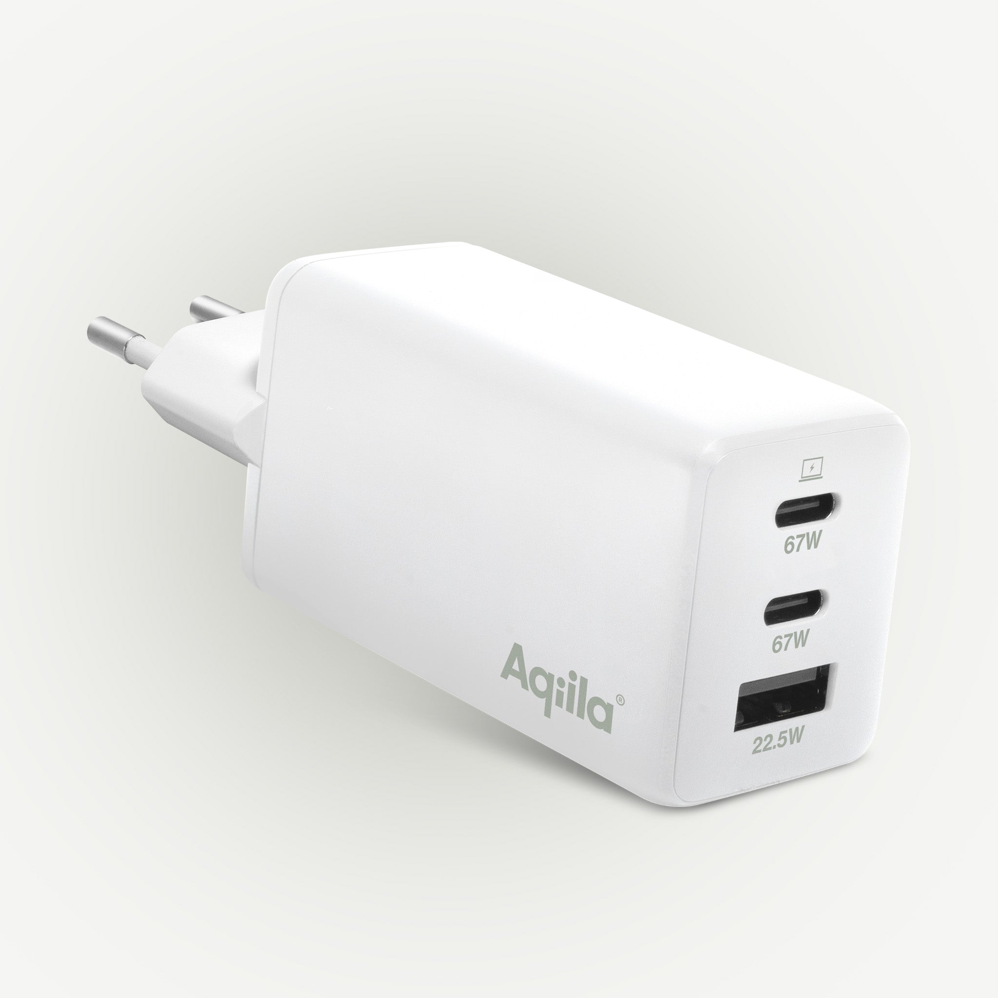 Aqiila ChargebirdW3 GaN-väggladdare 65W vit