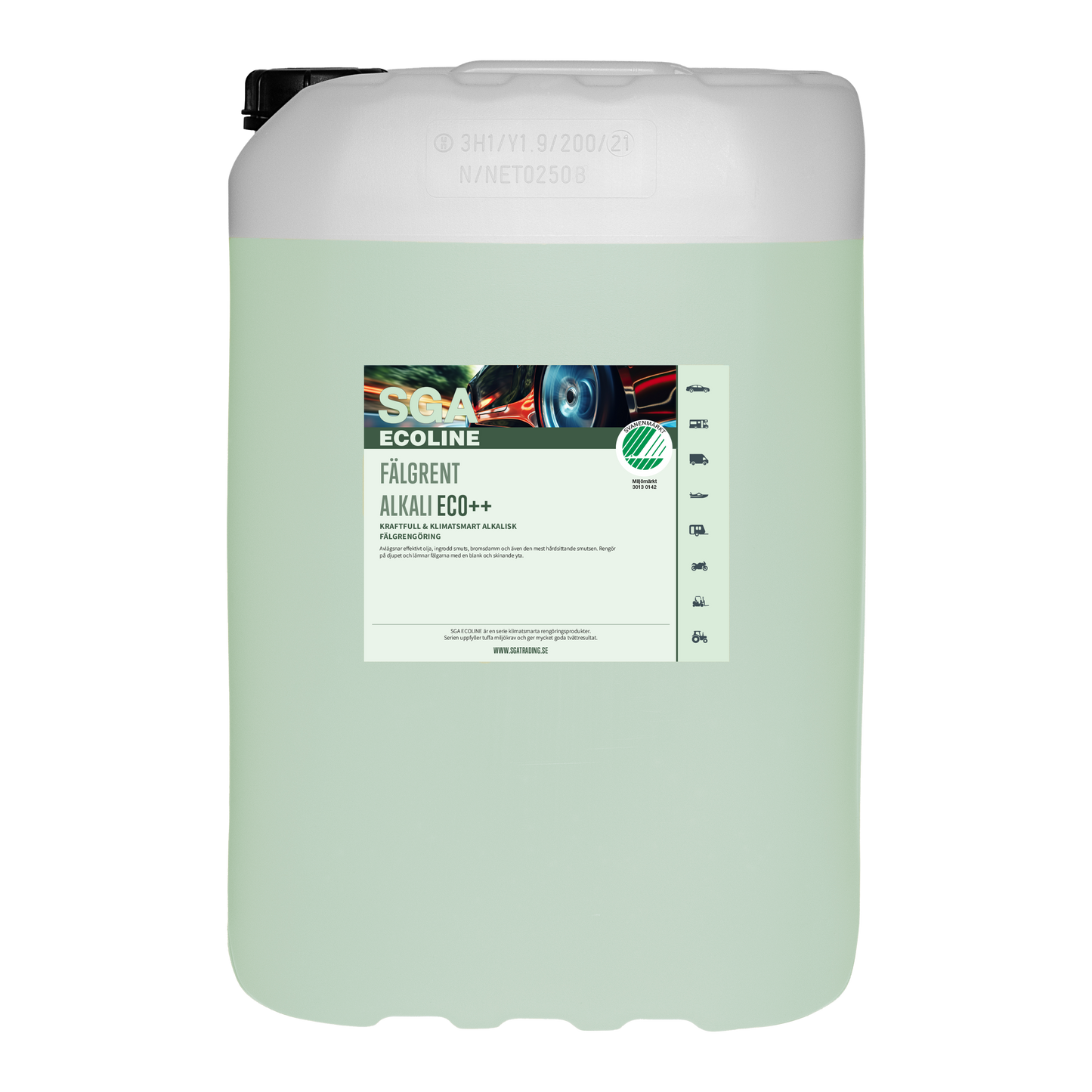 Svanenmärkt Alkalisk Fälgtvätt SGA ECOLINE Fälgrent Alkali ECO++, 25 Liter