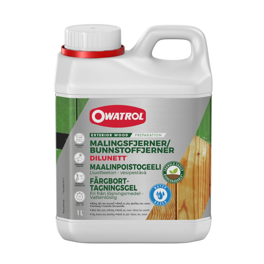 Färgborttagare Owatrol Dilunett Lösningsmedelsfri färgborttagning, 1 liter