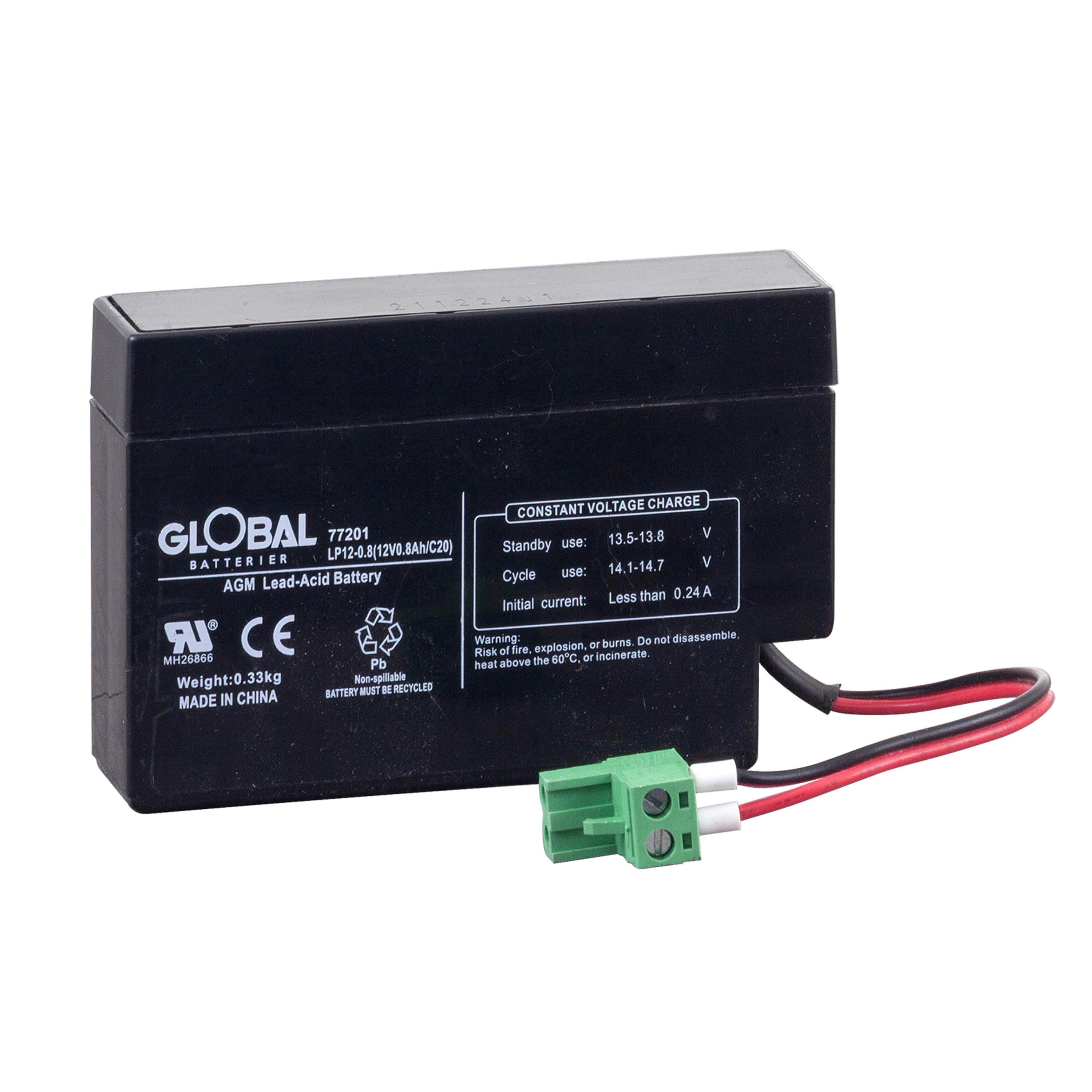 GLOBAL LP12-0.8 AGM Batteri 0,8Ah