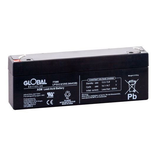 GLOBAL LP12-2.3 F1 AGM Batteri 2,3Ah