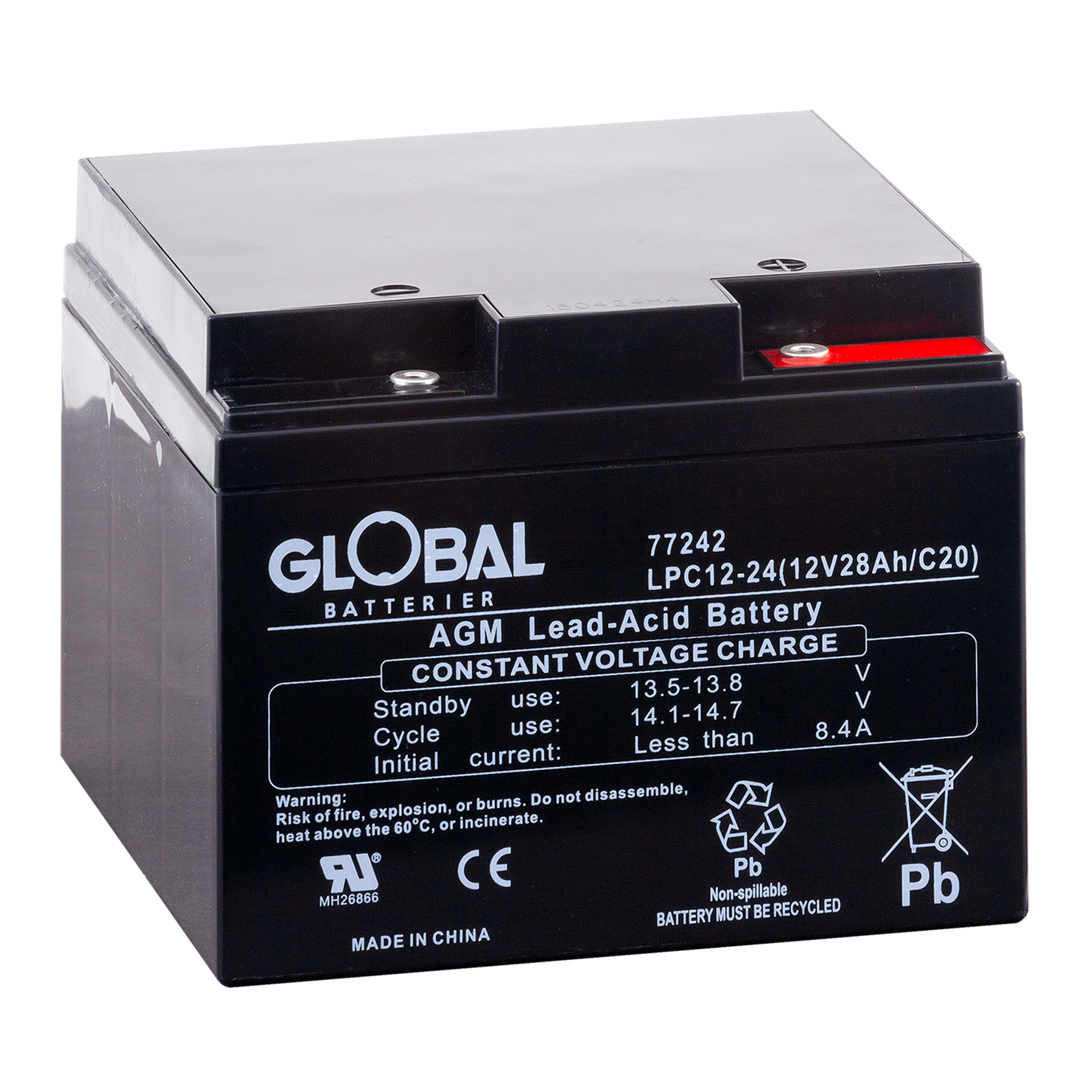 GLOBAL LPC12-28 (M5) AGM Batteri 28Ah