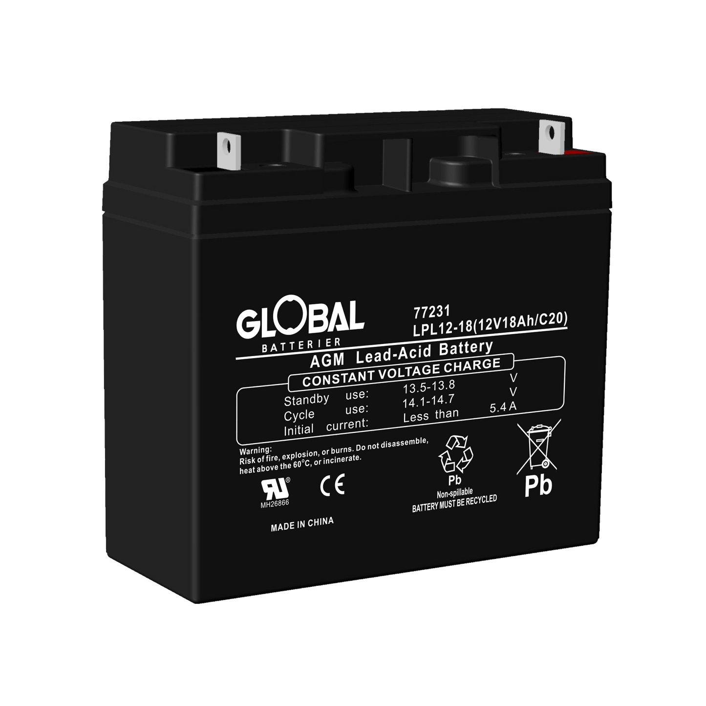 GLOBAL LPL12-18 M5 AGM Batteri 18Ah