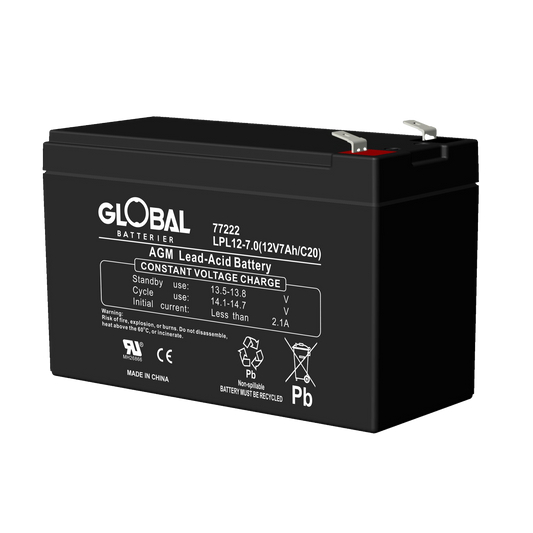 GLOBAL LPL12-7.0 F1 AGM Batteri 7Ah