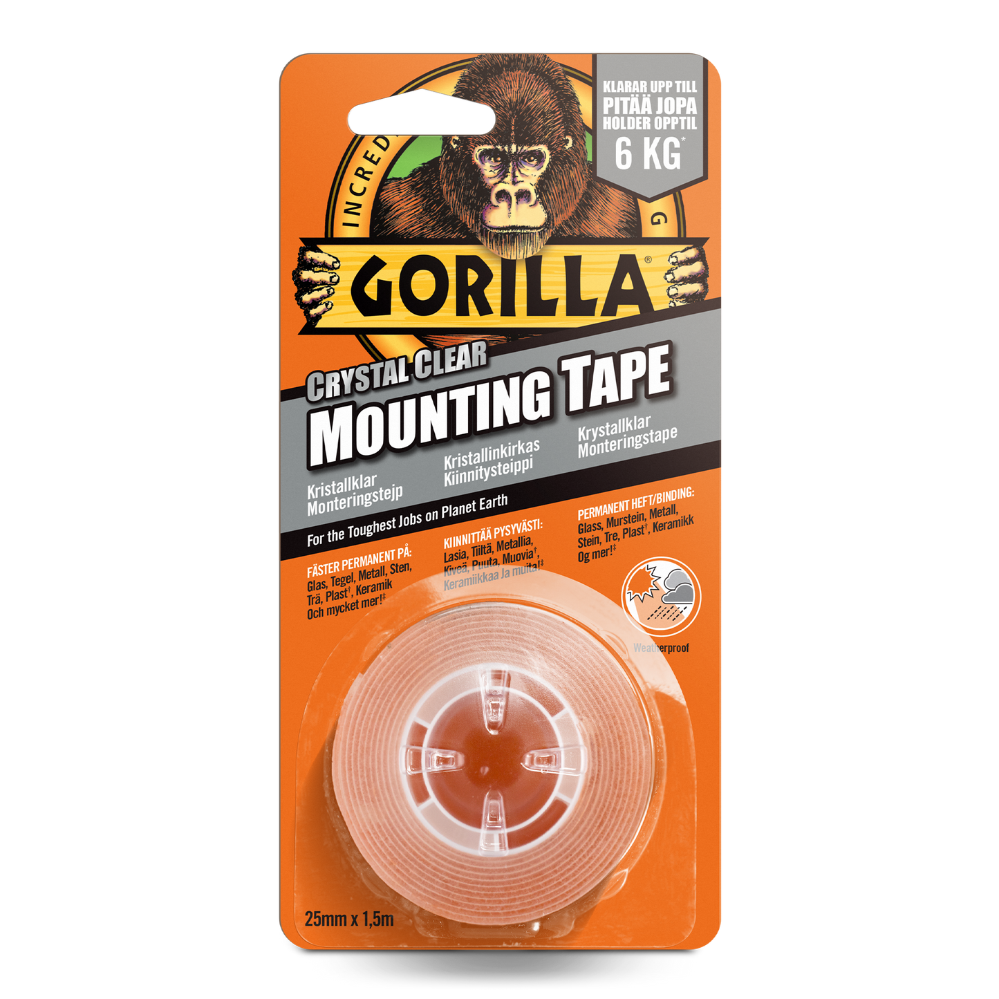 MONTERINGTEJP GORILLA TAPE  25MM 1,52M