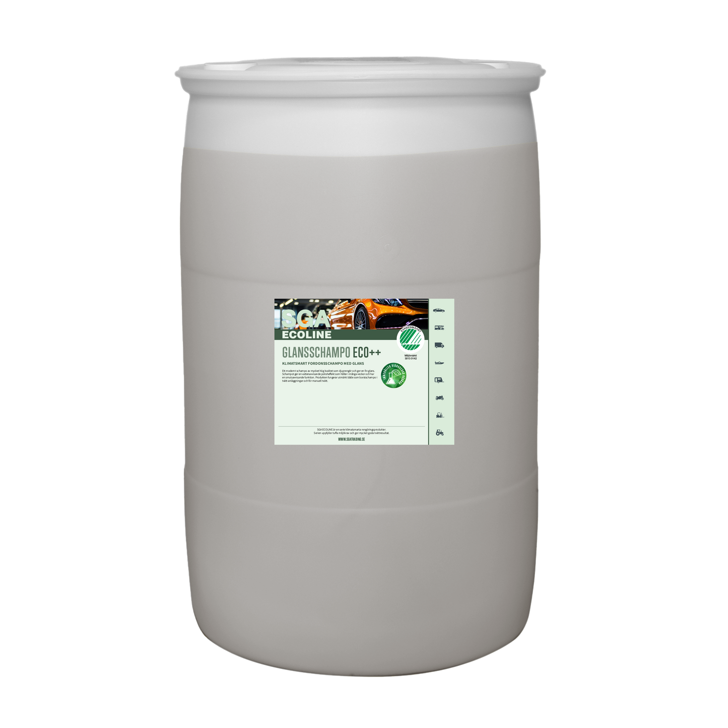Svanenmärkt Schampo SGA ECOLINE Glansschampo ECO++, 200 liter