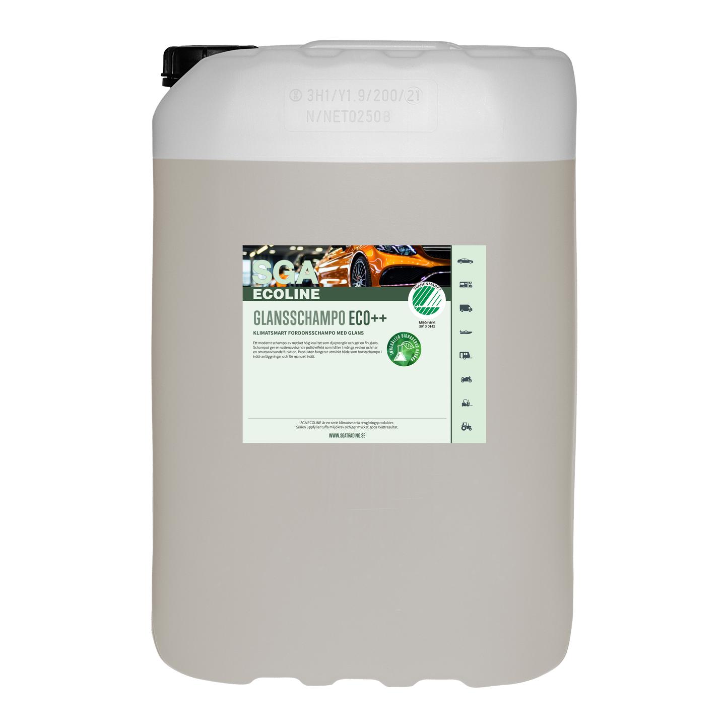 Svanenmärkt Schampo SGA ECOLINE Glansschampo ECO++, 25 liter