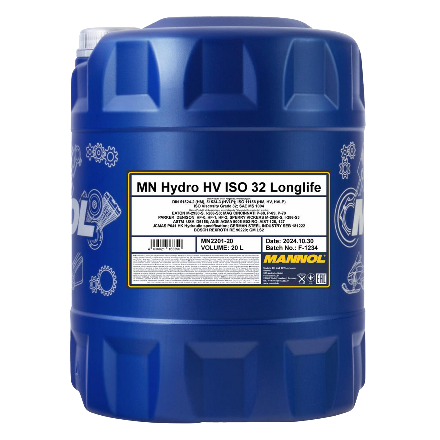 Hydralolja Mannol Hydro HV ISO 32 Longlife, 20 Liter