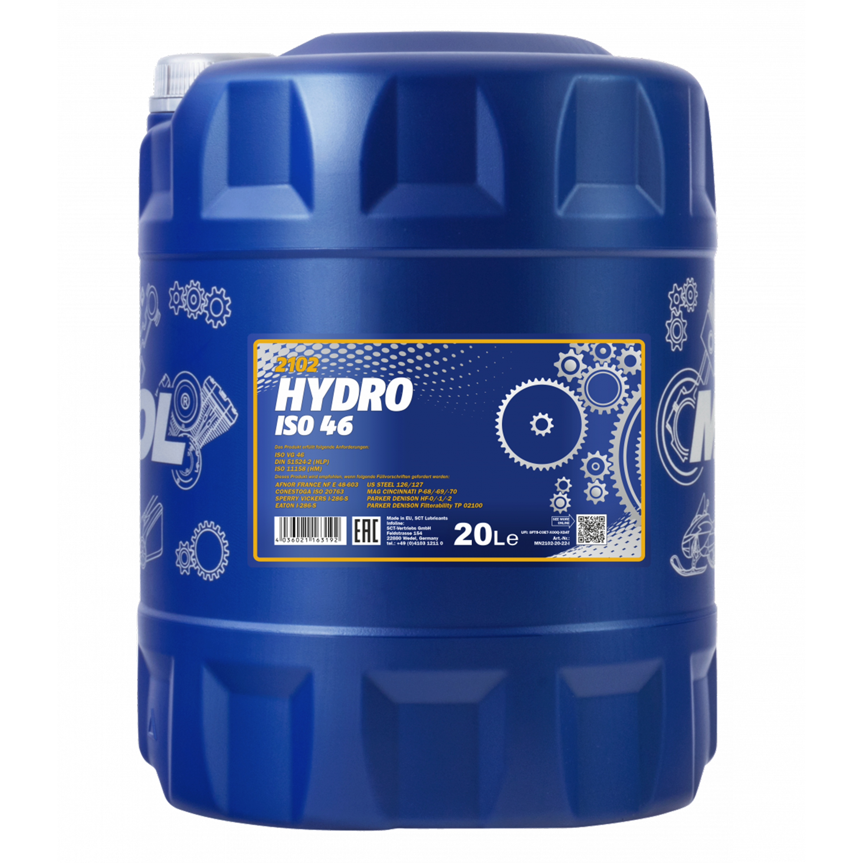 Hydralolja Mannol MN2102 Hydro 46 ISO46 DIN 51524-2, 20 liter