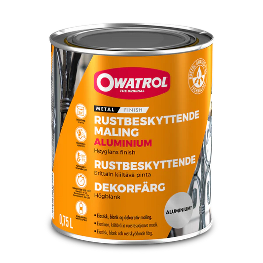 Elastisk rostskyddande färg Owatrol Aluminium, 2,5 liter