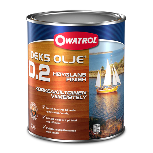 Träolja Owatrol Deks  D2 Högblank, 2,5 liter