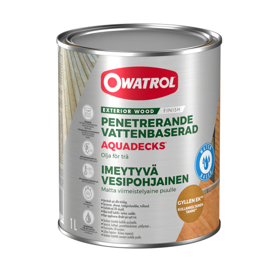 Träolja Owatrol Aquadecks Gyllene ek, 1 liter