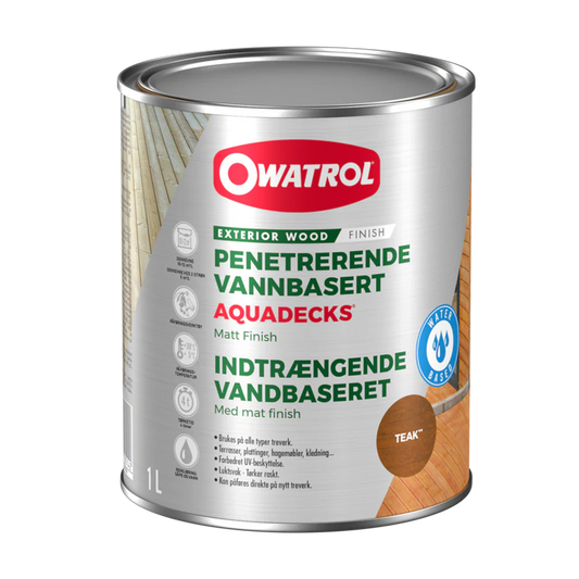 Träolja Owatrol Aquadecks Teak, 5 liter