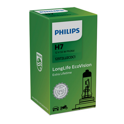 Strålkastarlampa Philips LongLife EcoVision H7, 12V 55W PX26d
