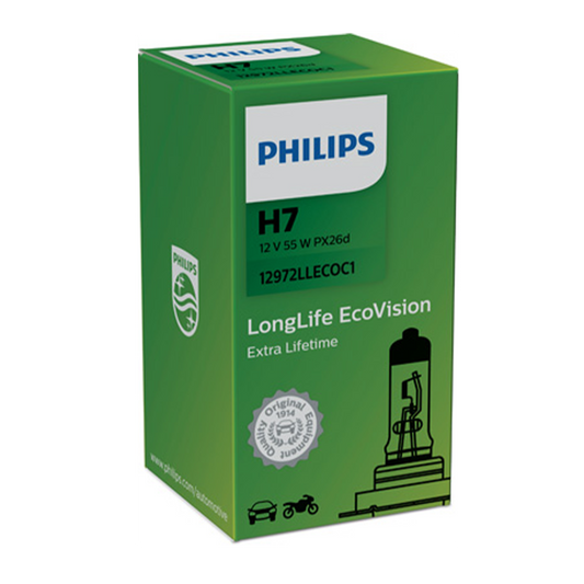 Strålkastarlampa Philips LongLife EcoVision H7, 12V 55W PX26d