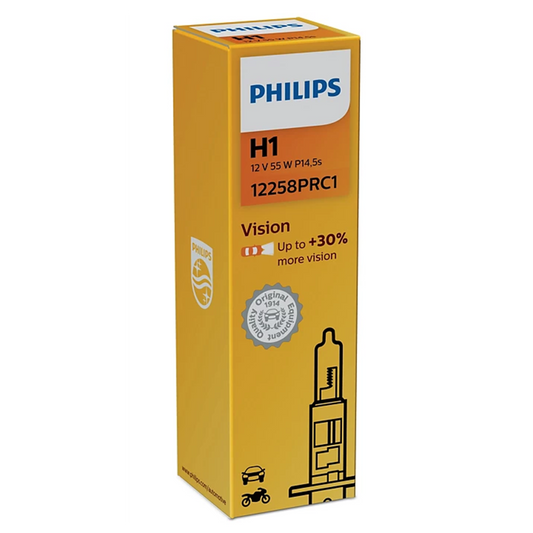 Glödlampa, Fjärrstrålkastare Philips Vision H1, 12V 55W P14,5s
