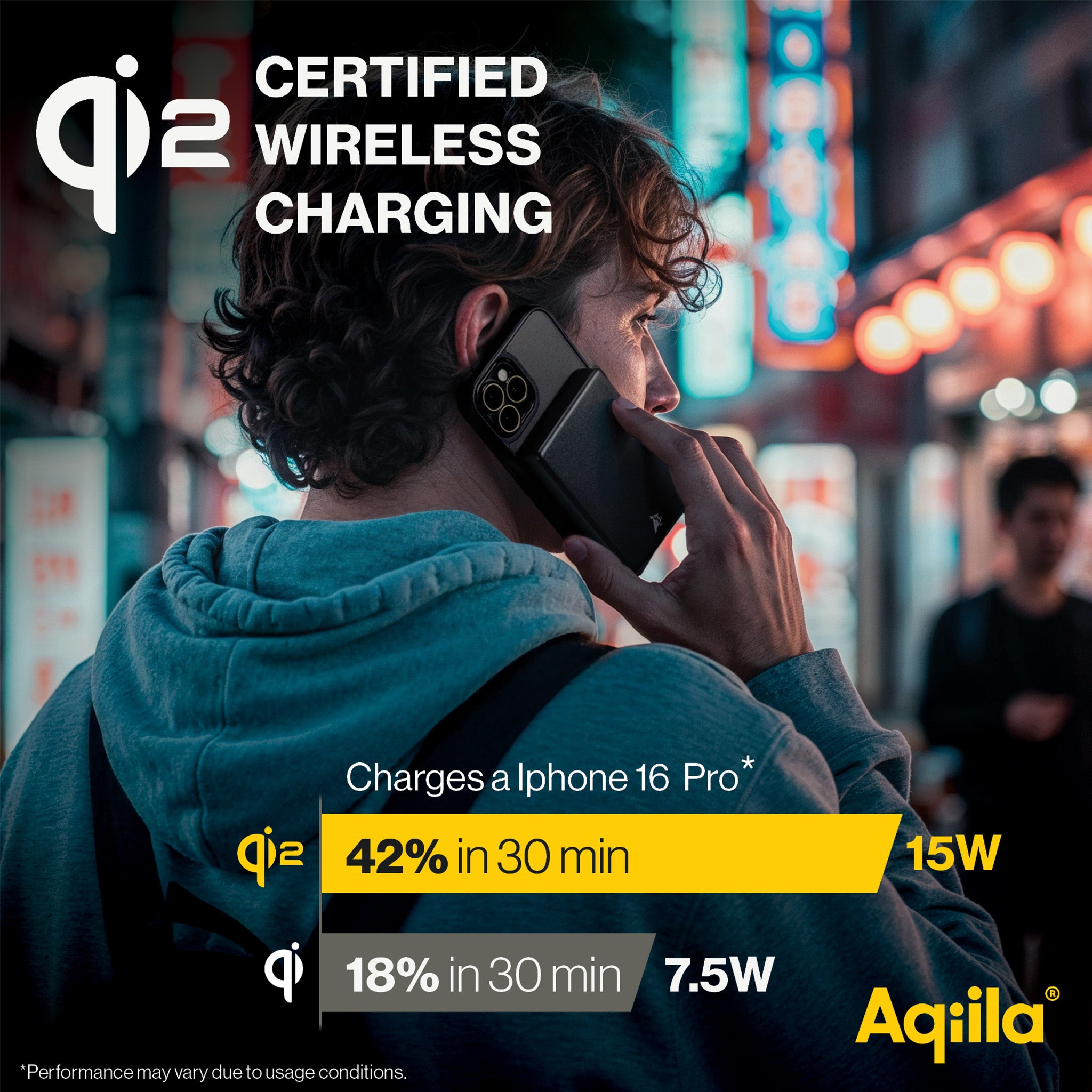 Aqiila Qi2 trådlös powerbank 5 000 mAh
