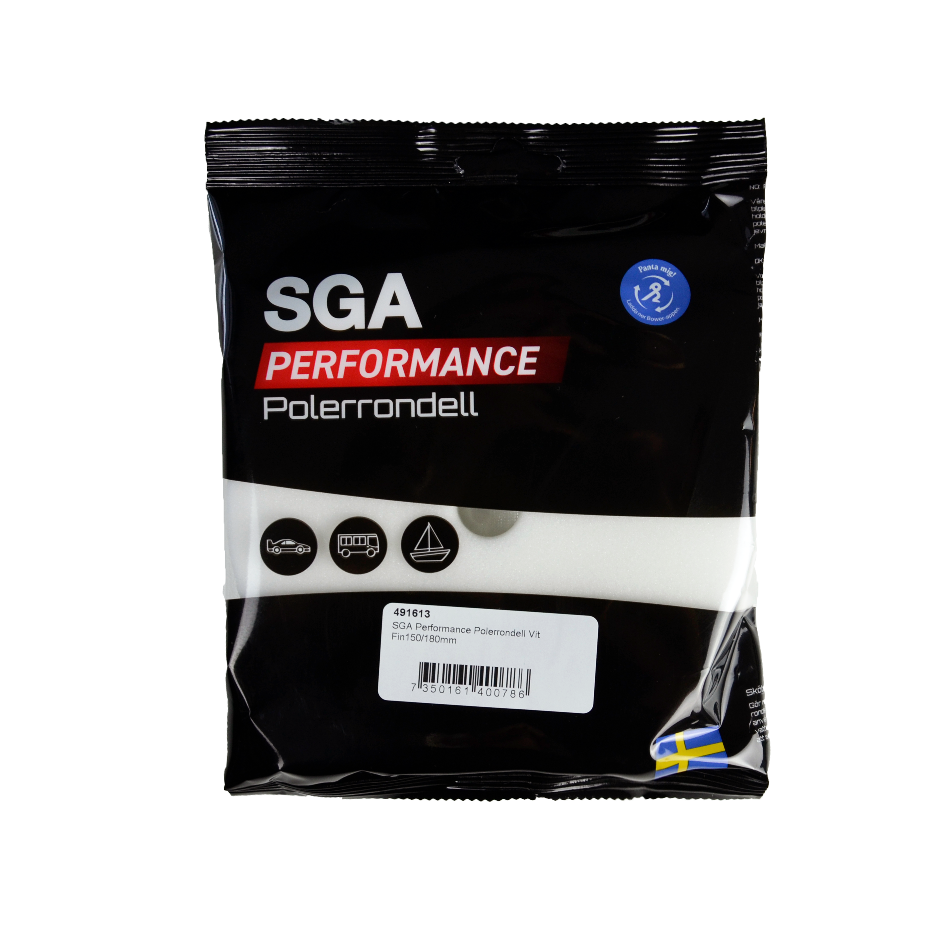 SGA Performance Polerrondell Vit Fin 150/180 mm