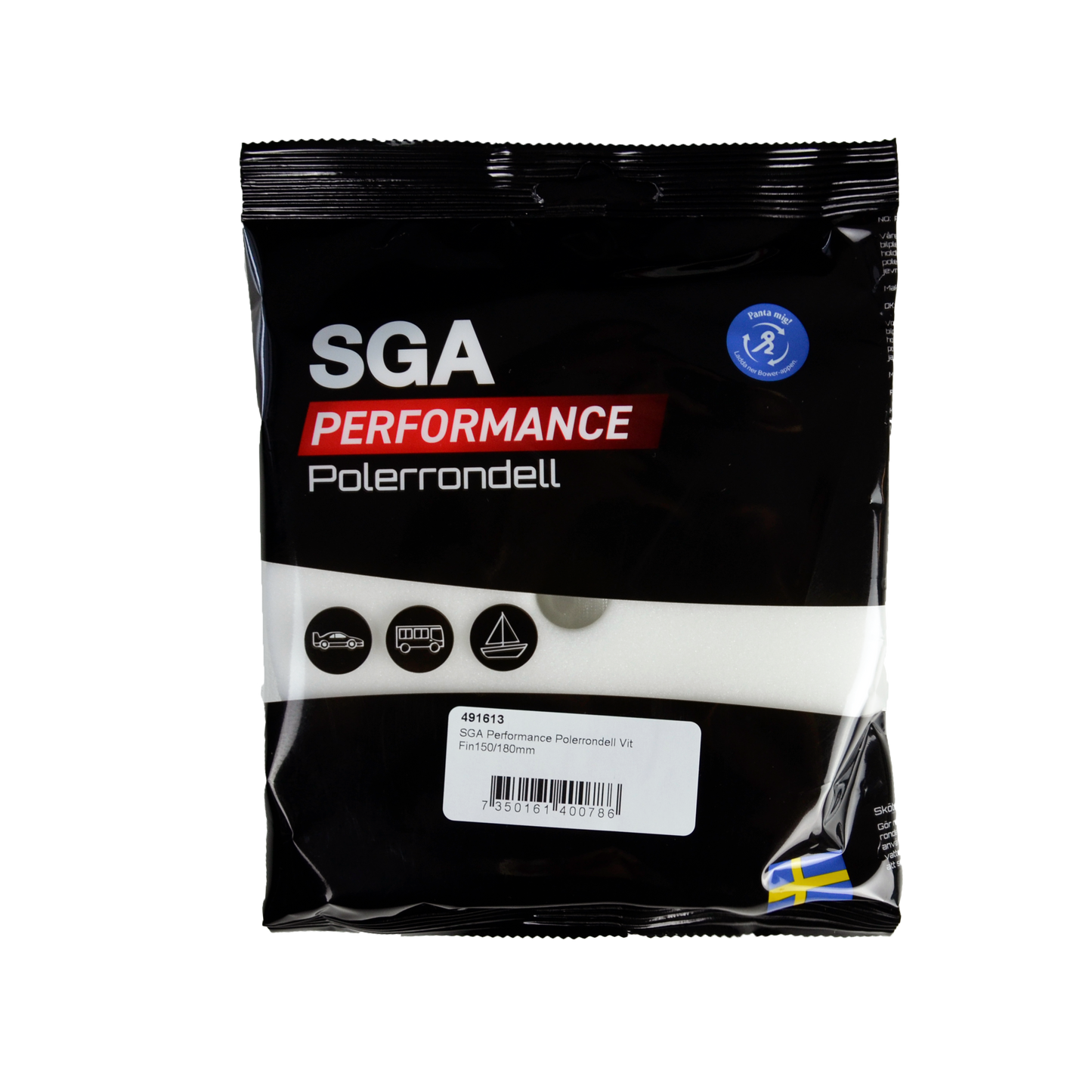 SGA Performance Polerrondell Vit Fin 150/180 mm