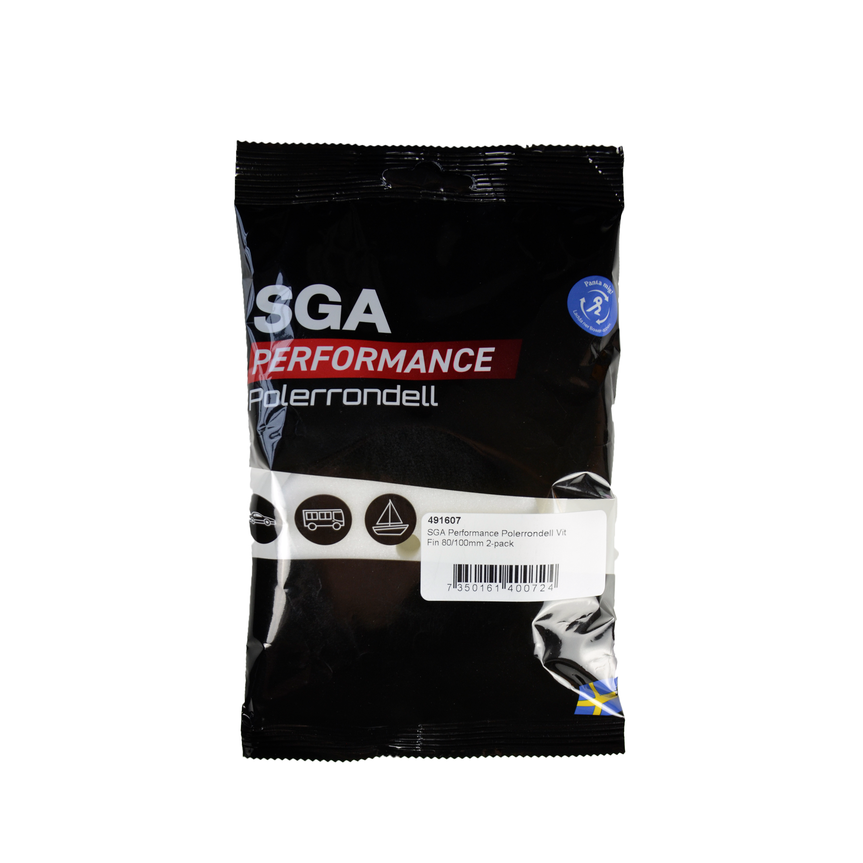 SGA Performance Polerrondell Vit Fin 80/100 mm 2-pack
