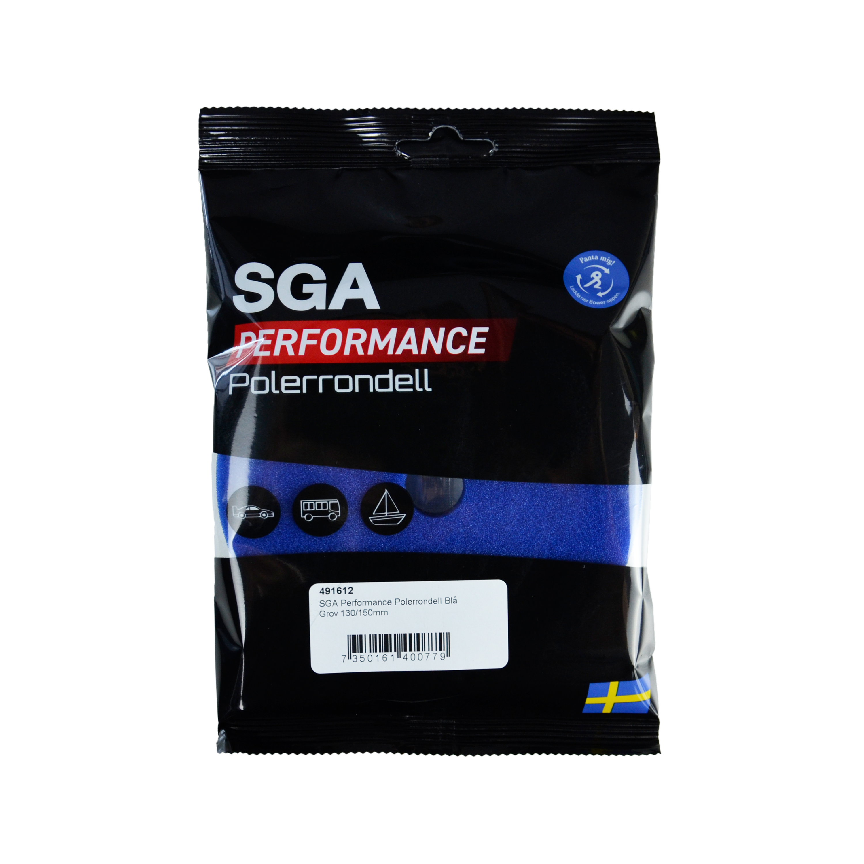 SGA Performance Polerrondell Blå Grov 130/150 mm