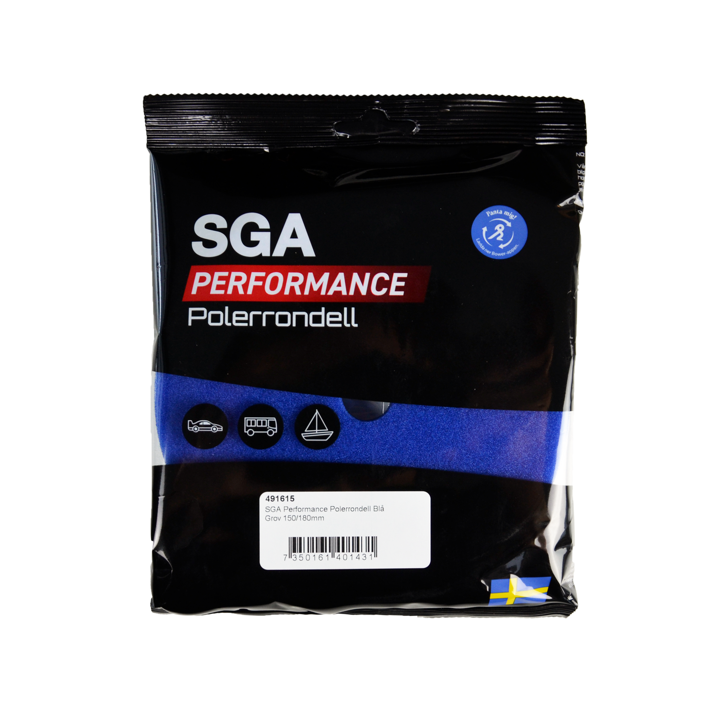 SGA Performance Polerrondell Blå Grov 150/180 mm
