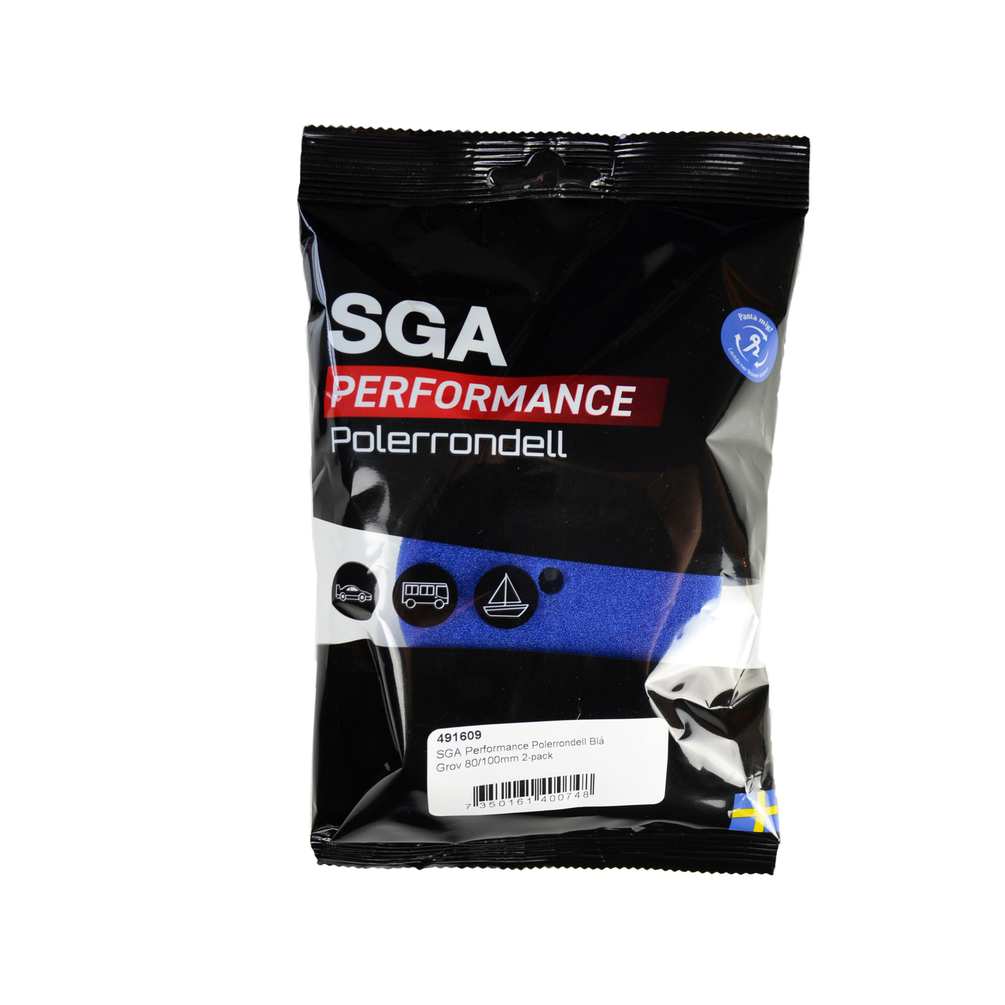 SGA Performance Polerrondell Blå Grov 80/100 mm 2-pack