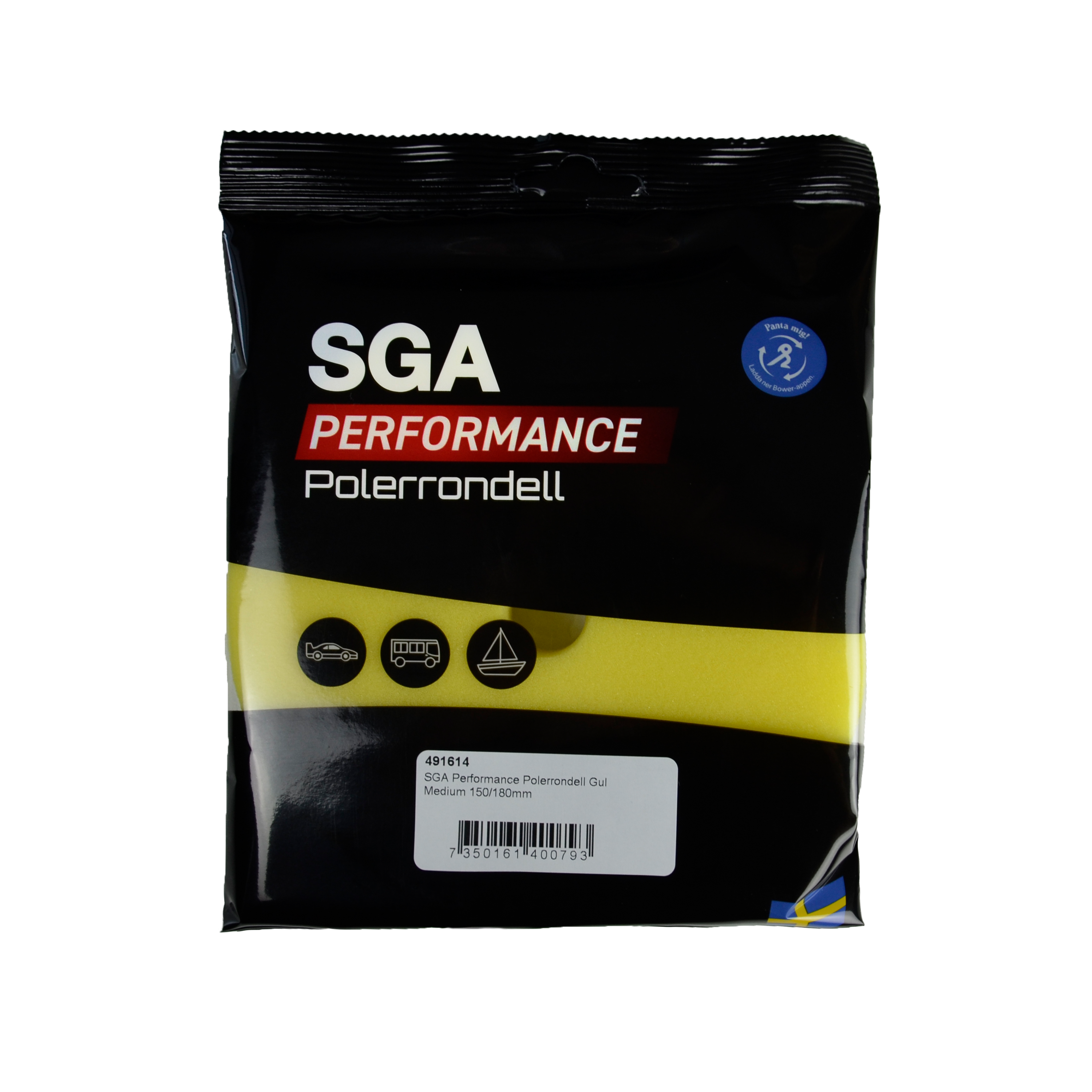 SGA Performance Polerrondell Gul Medium 150/180 mm