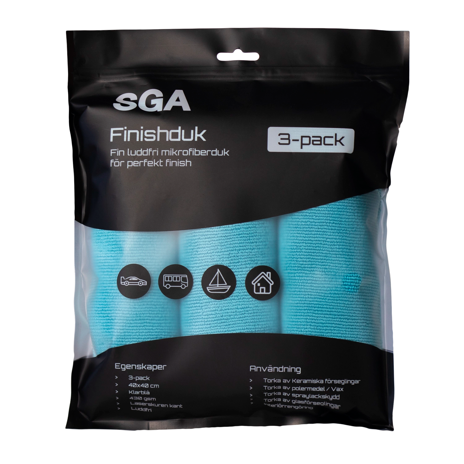 Mirkofiberduk SGA Finishduk 3-pack framsida