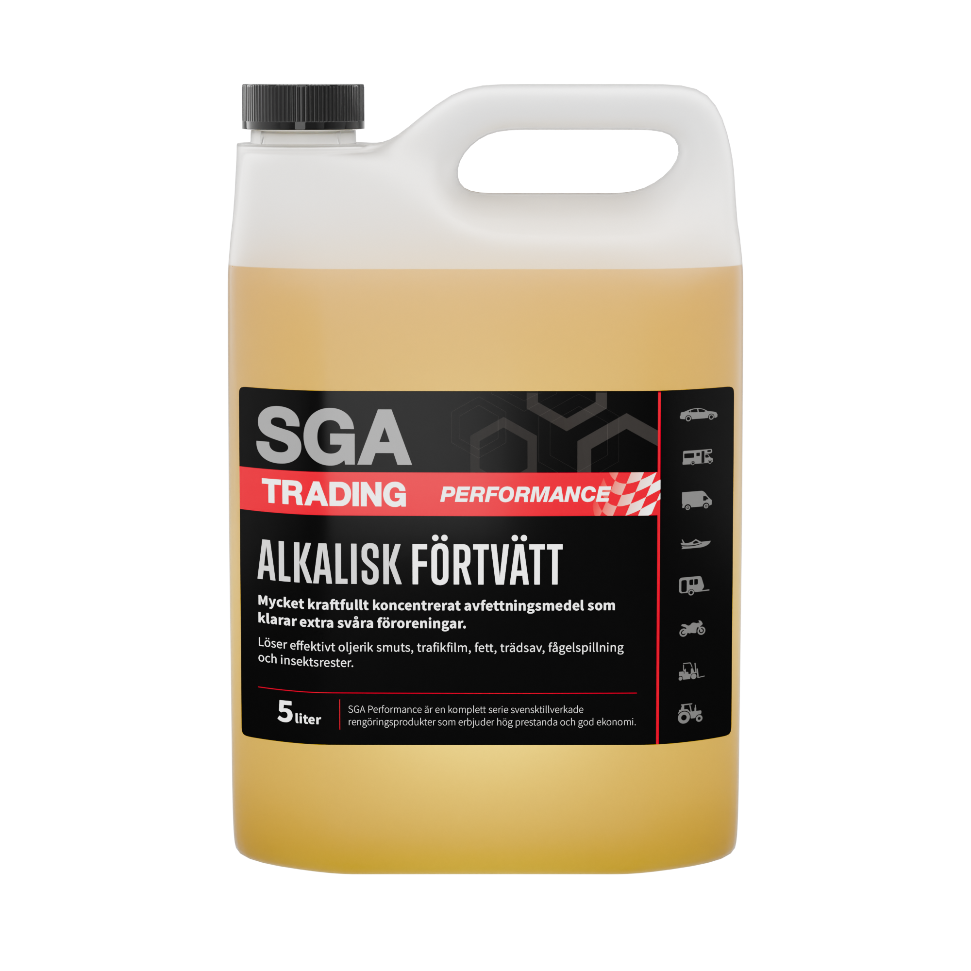 Alkalisk avfettning SGA PERFORMANCE Alkalisk förtvätt, 5 liter